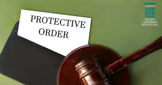 Protective Order paper with gavel