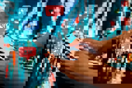 social media on a phone